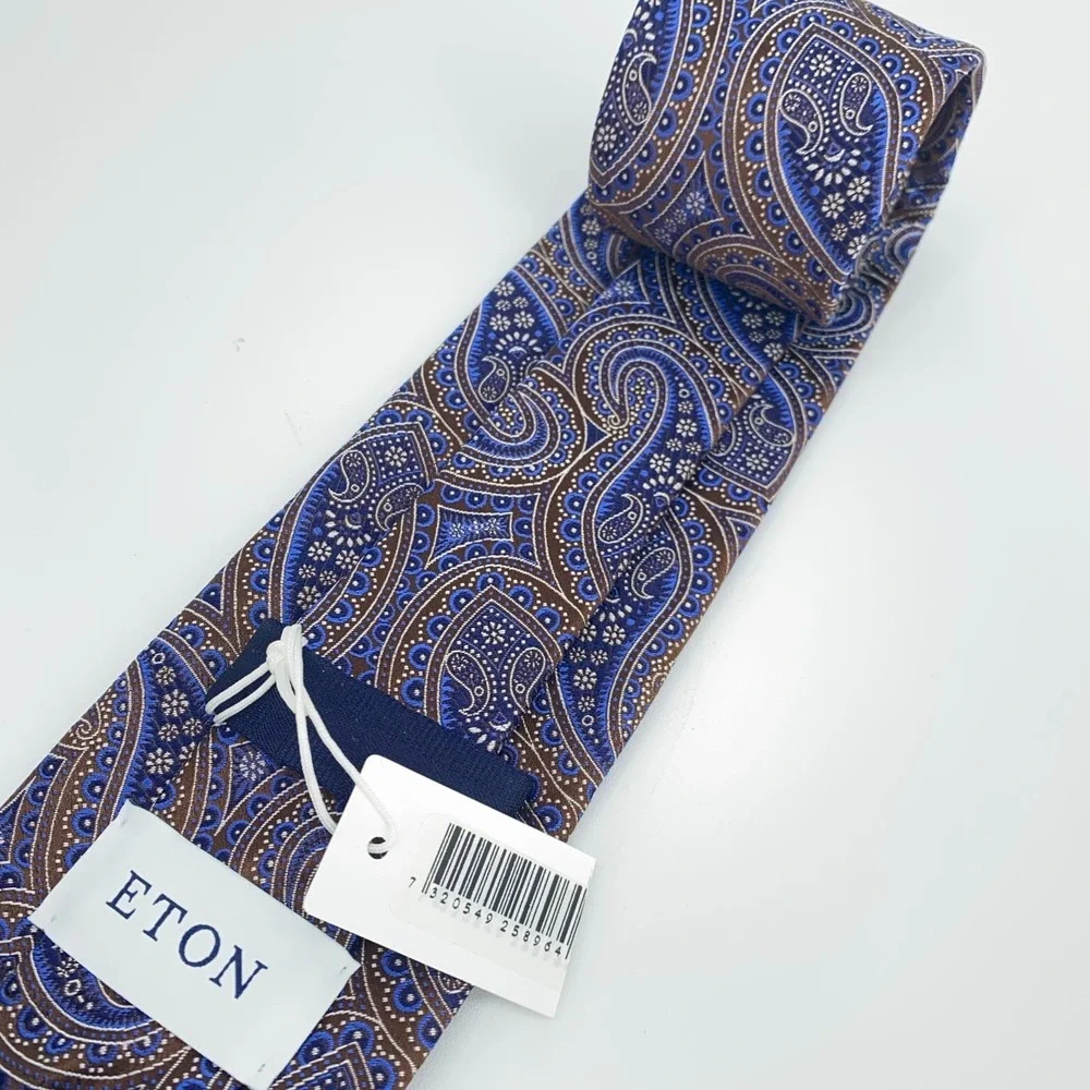 Eton Tie‎ Mens One Size Multi Paisley Silk Classic Luxury Necktie England Made